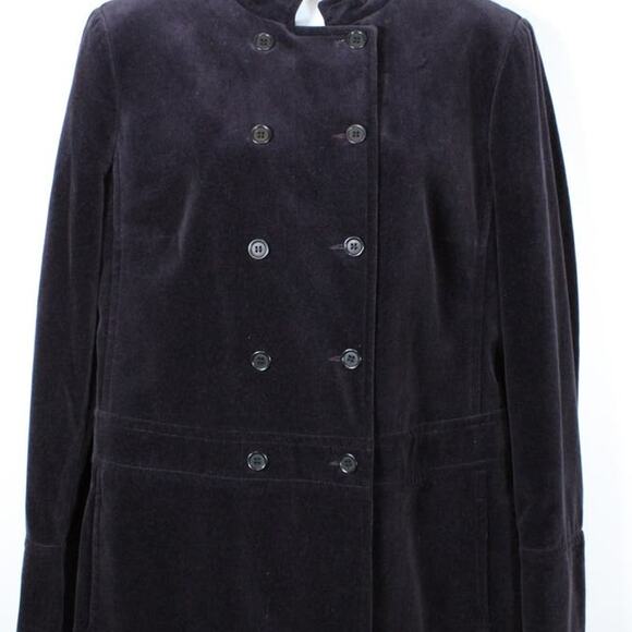 Vintage KORS Michael Kors Purple Velvet Military Midi Coat Double Breasted Italy - Picture 5 of 10